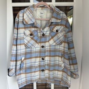 Kensie Jeans Women’s Flannel Plaid Shirt Jacket